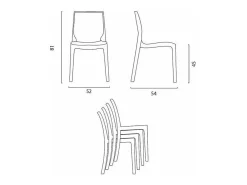 22 Silla de cocina Apilable de Polipropileno Rome Grand Soleil Stock - Verde Anís