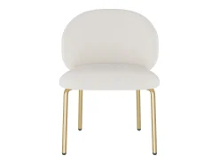1 Silla en tela chenille - patas de metal dorado - silla de tocador - silla de comedor - Beige