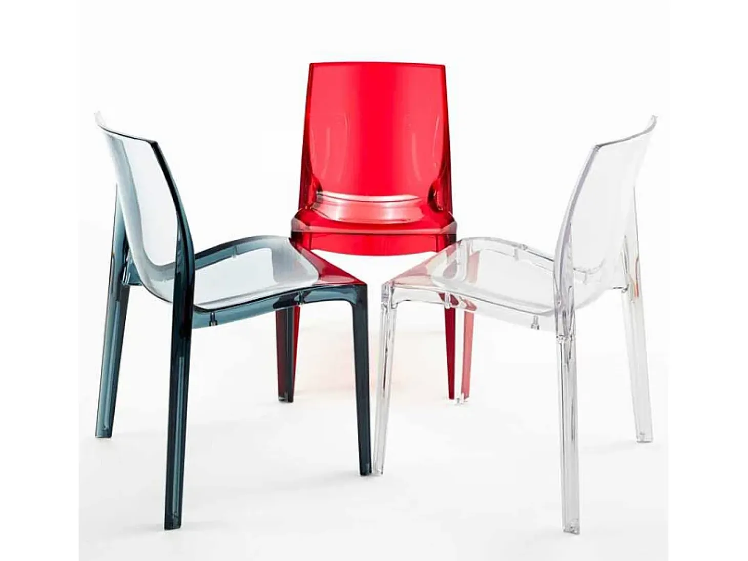 16 Silla Femme Fatale Grand Soleil transparentes Oferta Stock Bar Restaurante - Rojo Transparente