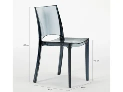 18 Sillas B-Side Grand Soleil bar cafetería transparentes Oferta stock - Transparente Antracita Negro