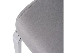 6 sillas cantilever en terciopelo y metal plateado - Diseño diamante - Carga máx. 150 kg - 55x45x87 cm - Gris