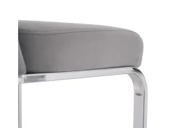 6 sillas cantilever en terciopelo y metal plateado - Diseño diamante - Carga máx. 150 kg - 55x45x87 cm - Gris