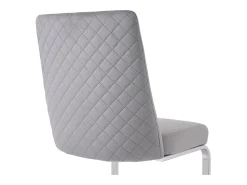 4 sillas cantilever en terciopelo y metal plateado - Diseño diamante - Carga máx. 150 kg - 55x45x87 cm - Gris