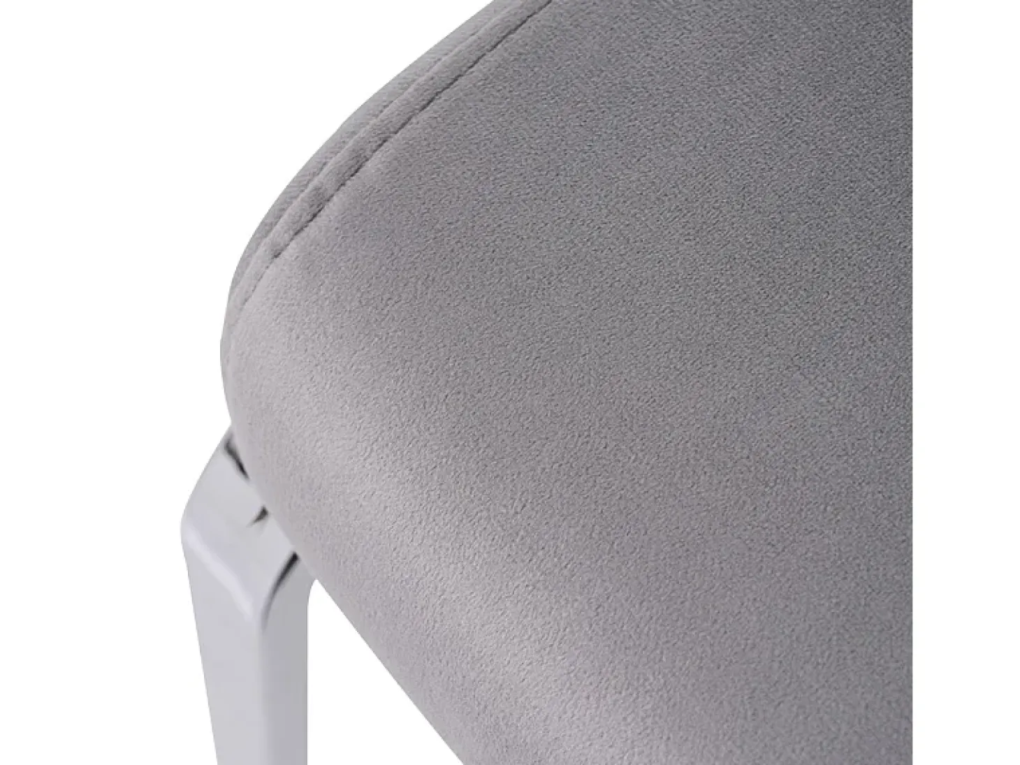 4 sillas cantilever en terciopelo y metal plateado - Diseño diamante - Carga máx. 150 kg - 55x45x87 cm - Gris