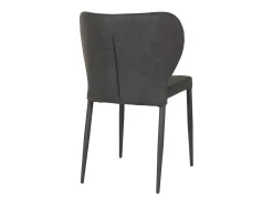 2 sillas de comedor en cuero sintético gris oscuro con pies negros