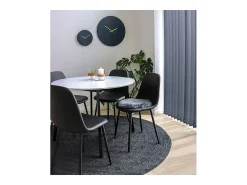 2 sillas de comedor en cuero sintético negro con pies negros