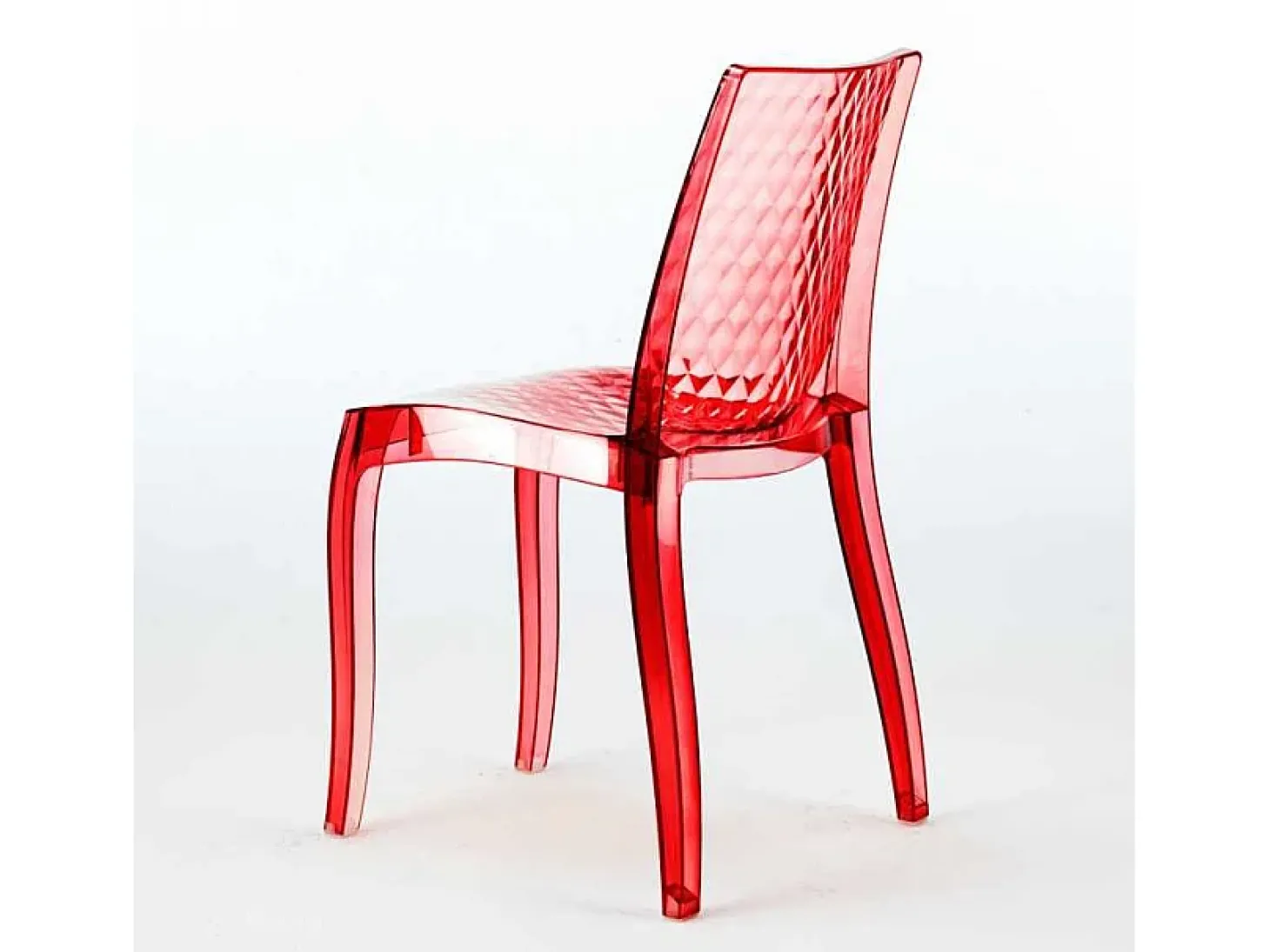 18 Sillas Hypnotic Grand Soleil cafetería transparentes oferta stock bar restaurante - Rojo Transparente
