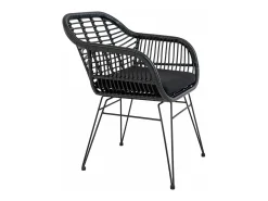 4 sillones de politretina negros TRIESTE