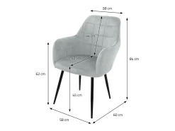 2 x Silla de comedor silla de oficina con reposabrazos ECD Germany