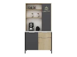 Alacena Andy 3 puertas + cajón natural/gris 180x94x50 cm