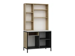 Alacena Andy 3 puertas + cajón natural/gris 180x94x50 cm