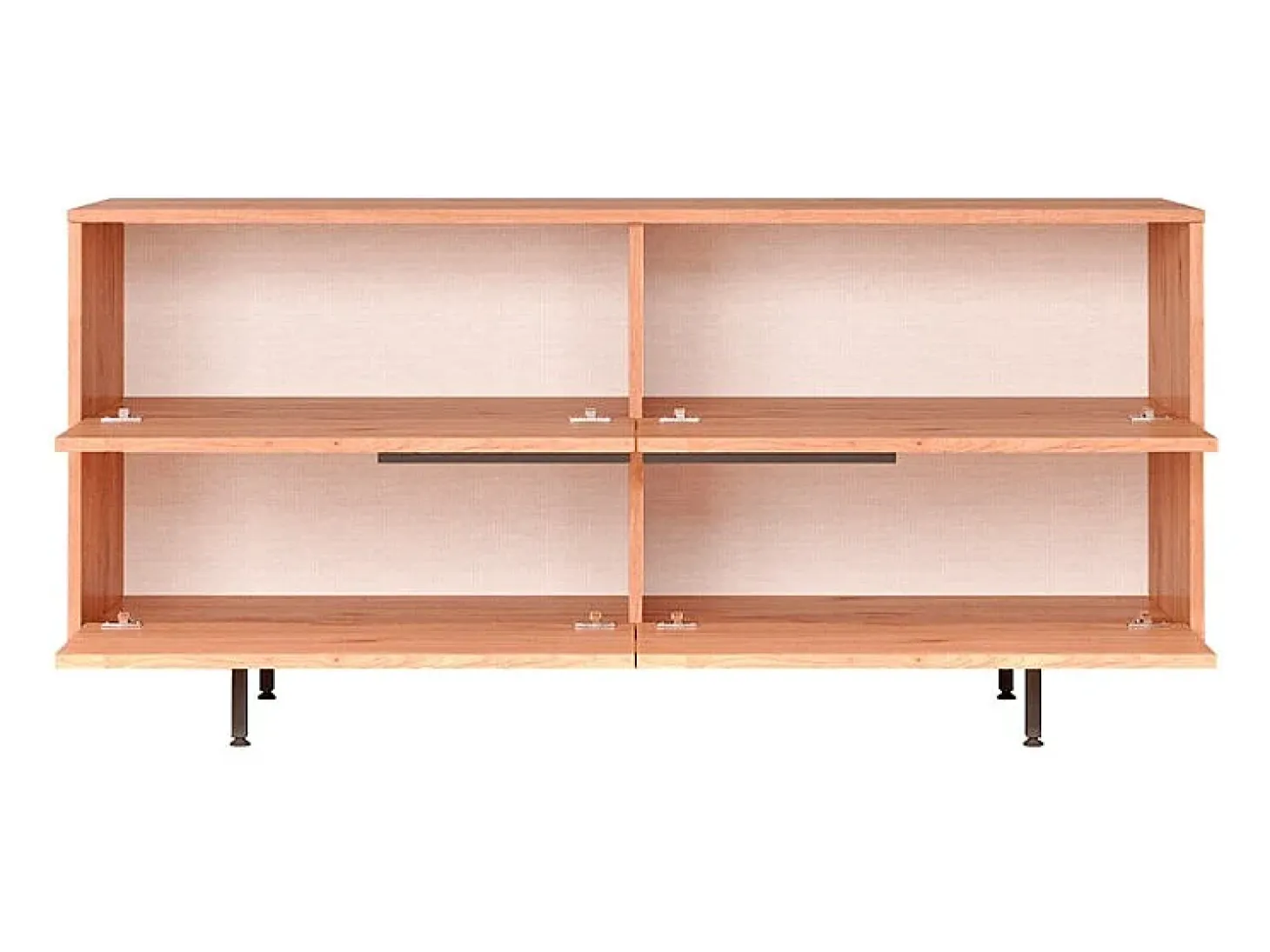 Alacena aparador para salón o cocina de madera con 4 puertas efecto ratán Dhunnan