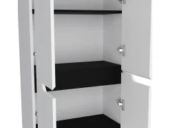Alacena Herring en melamina con 4 puertas y 5 estantes , blanco , 170 cm X 60 cm X 30 cm
