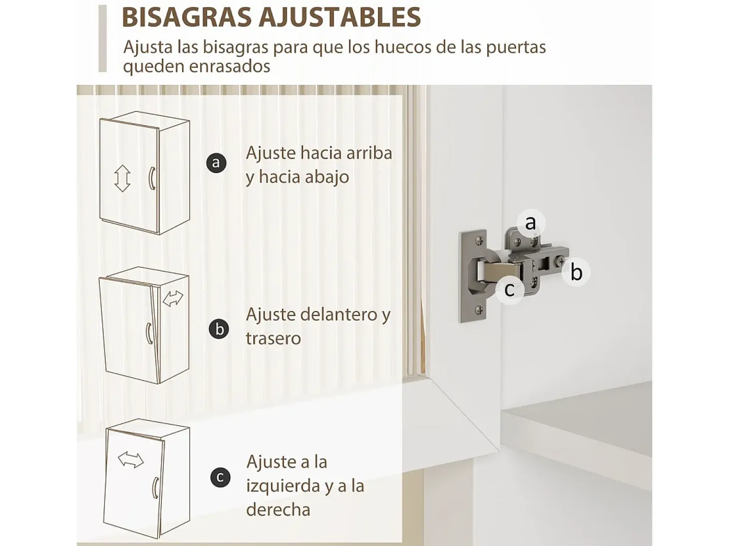 Alacena Valdena Homcom 1 cajón + 4 puertas blanco 180x79x40 cm