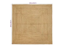 Alfombra beige 240 x 240 cm Yute