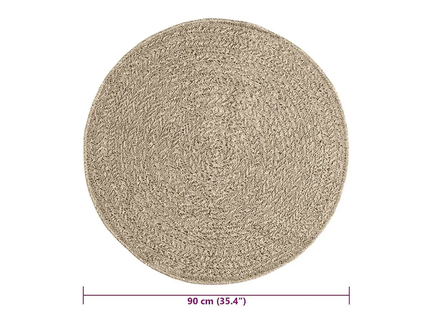 Alfombra beige ZIZUR Ø 90 cm efecto yute para interior y exterior