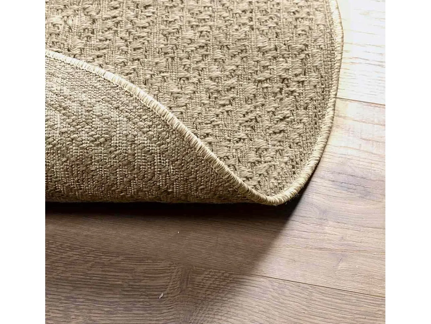 Alfombra beige ZIZUR Ø 120cm aspecto yute para interior y exterior