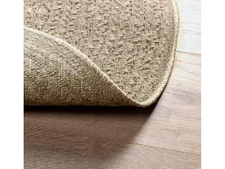Alfombra beige ZIZUR Ø 160cm aspecto yute para interior y exterior