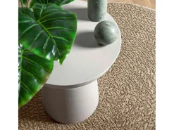 Alfombra beige ZIZUR Ø 160cm aspecto yute para interior y exterior