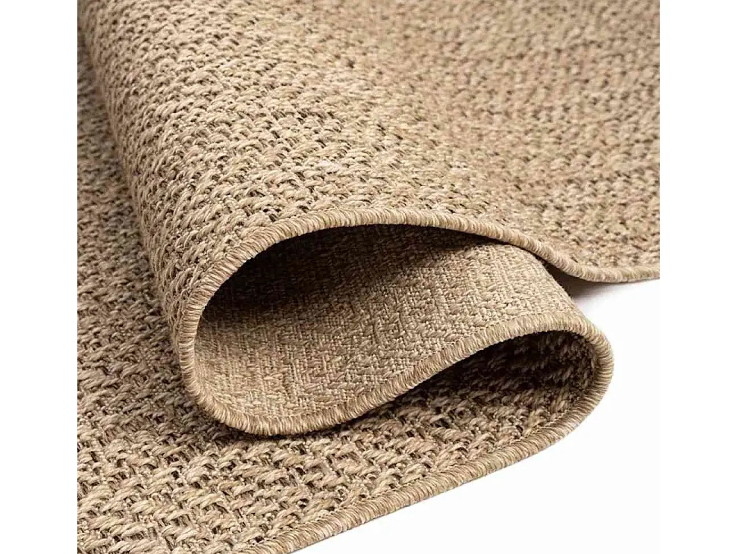 Alfombra beige ZIZUR 80x250 cm efecto yute para interior y exterior