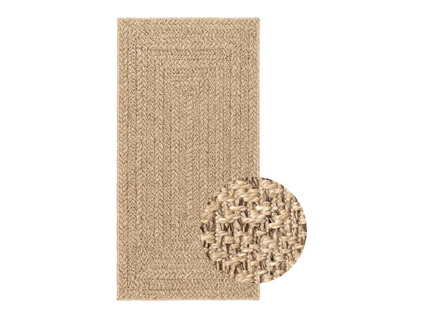 Alfombra beige ZIZUR 80x250 cm efecto yute para interior y exterior