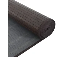 Alfombra cuadrada marrón oscuro 100x100 cm bambú