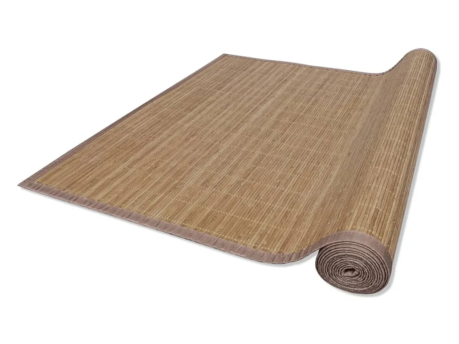 Alfombra de bambú marrón con láminas rectangulares 150 x 200 cm