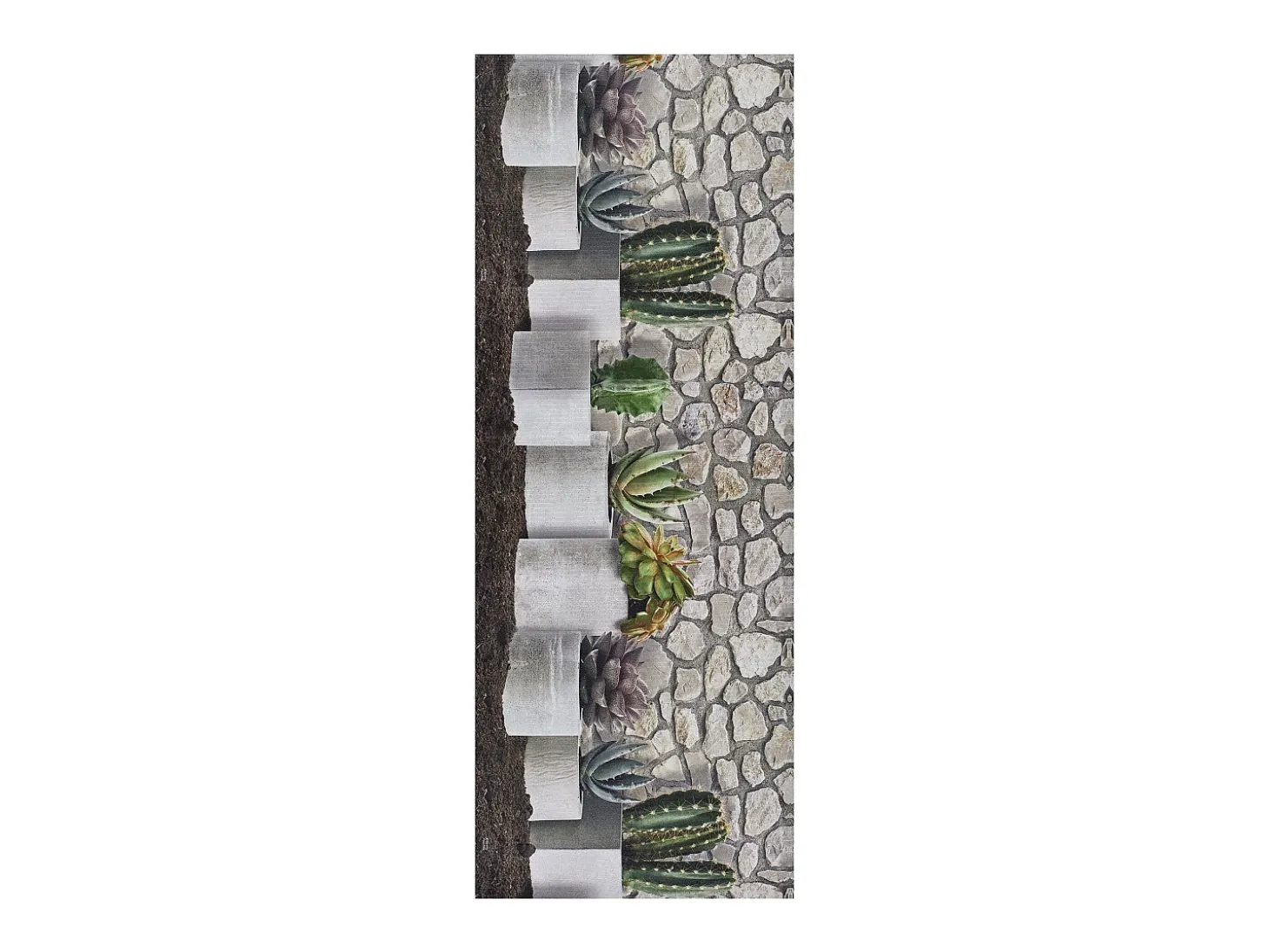 Alfombra de cocina - Dibujos con flores - gris - 52 x 100 cm - RICCI