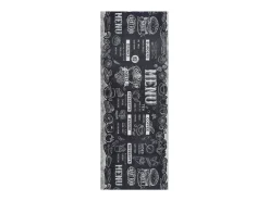 Alfombra de cocina - Diseño de menús - negro - 52 x 200 cm - RICCI