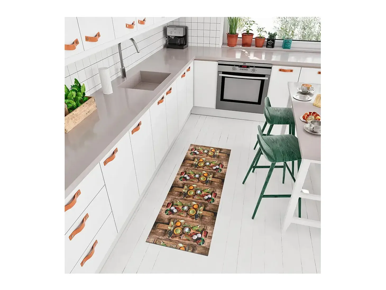Alfombra de cocina - diseños con especias - multicolor - 52 x 100 cm - RICCI