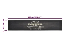 Alfombra de cocina lavable terciopelo negro 60x300 cm ES955102