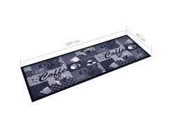 Alfombra de cocina lavable Coffee azul 60x300 cm ES321194