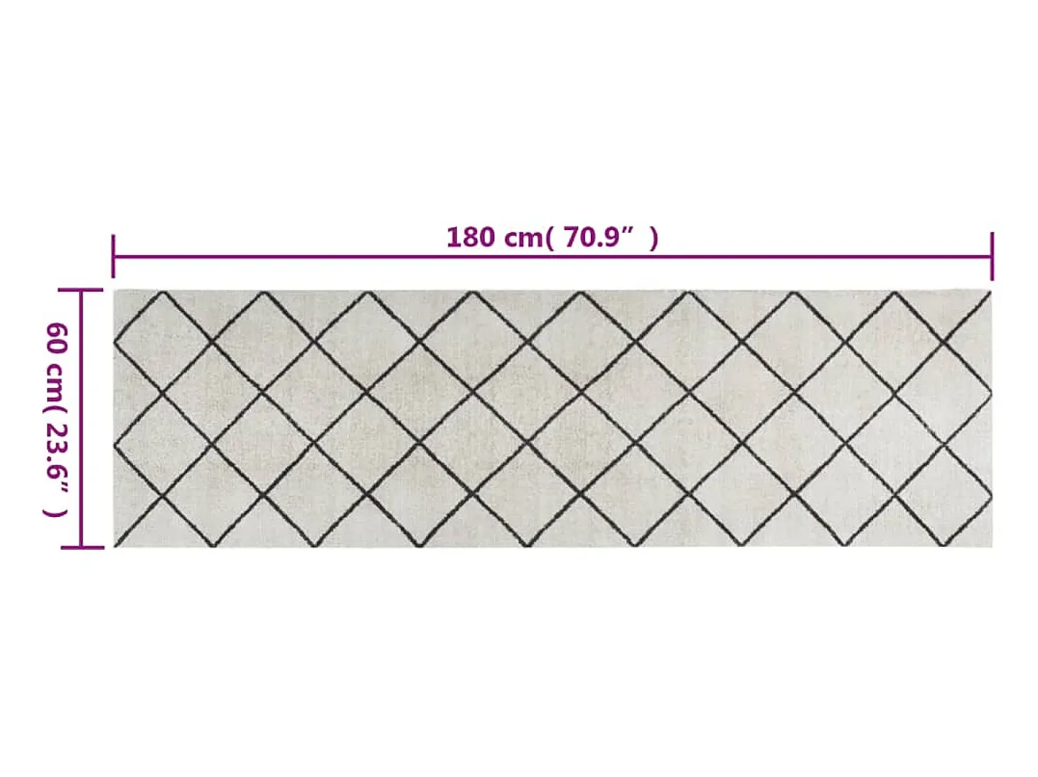 Alfombra de cocina lavable terciopelo cuadrados 60x180 cm ES260918