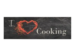 Alfombra de cocina lavable terciopelo Cooking negro 60x180 cm ES459330