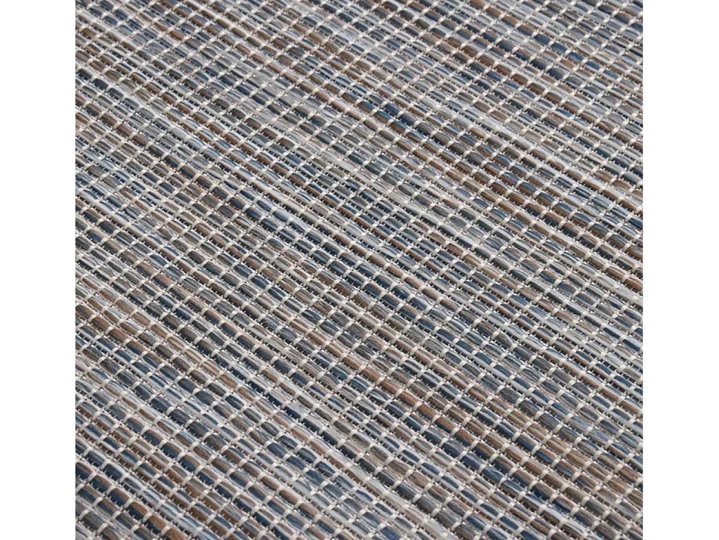 Alfombra de exterior de tejido plano 120x170 cm Marrón y azul