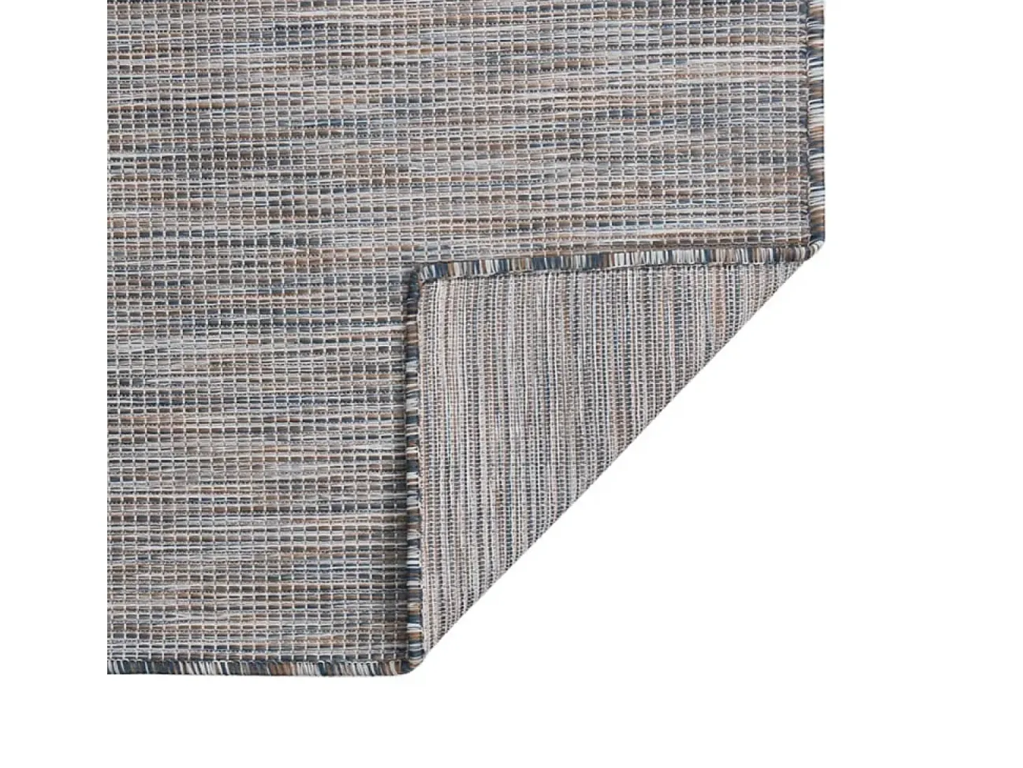Alfombra de exterior de tejido plano 120x170 cm Marrón y azul