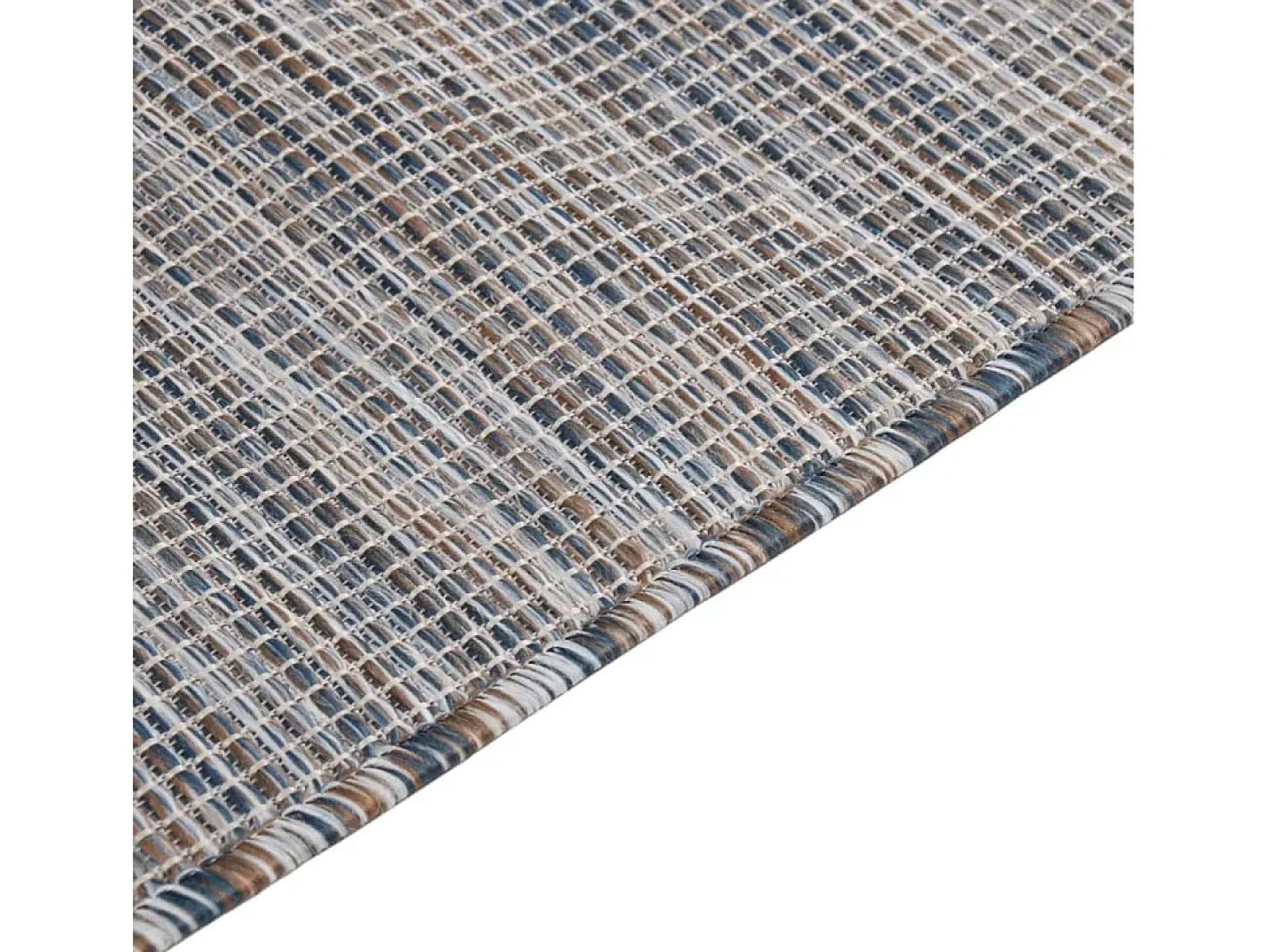 Alfombra de exterior de tejido plano 120x170 cm Marrón y azul