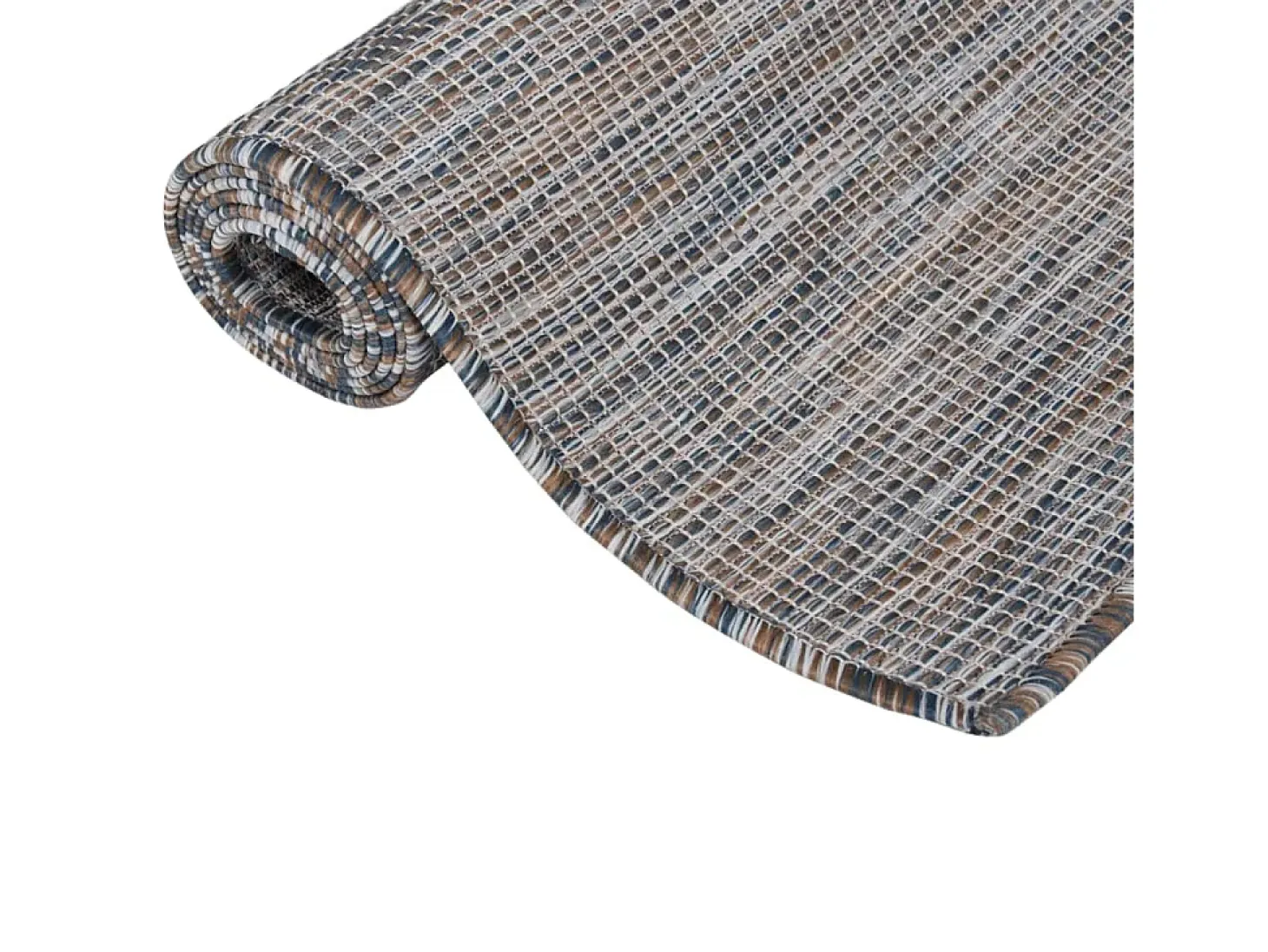 Alfombra de exterior de tejido plano 120x170 cm Marrón y azul