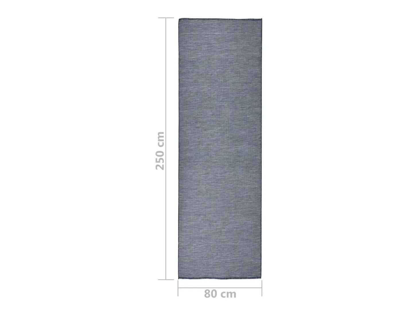Alfombra de exterior de tejido plano 80x250 cm Azul
