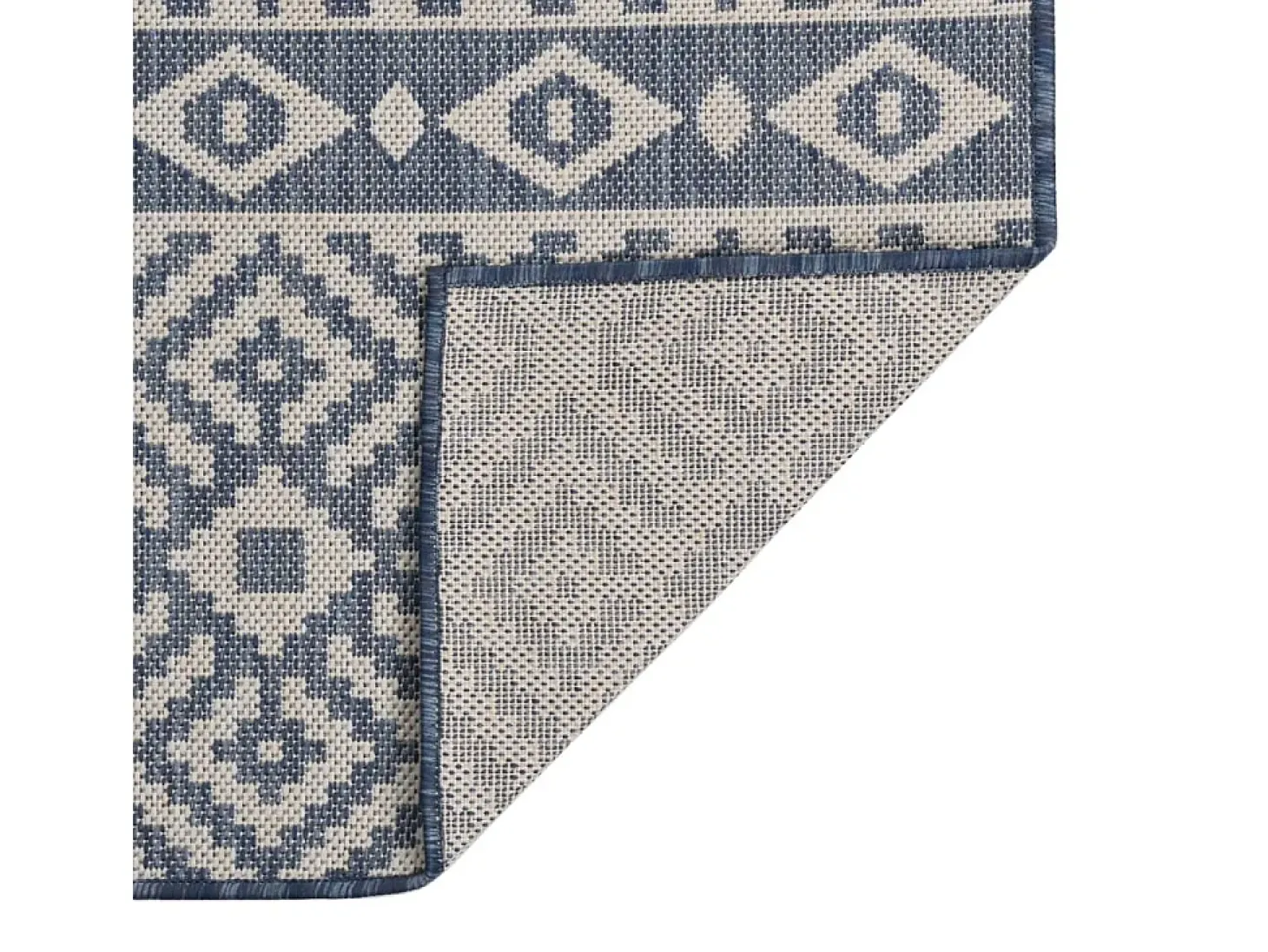 Alfombra de exterior de tejido plano 160x230 cm Rayas azules