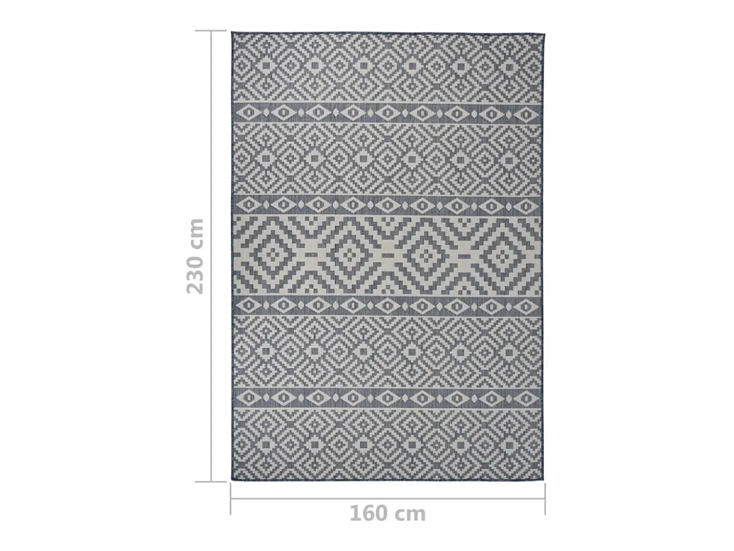 Alfombra de exterior de tejido plano 160x230 cm Rayas azules
