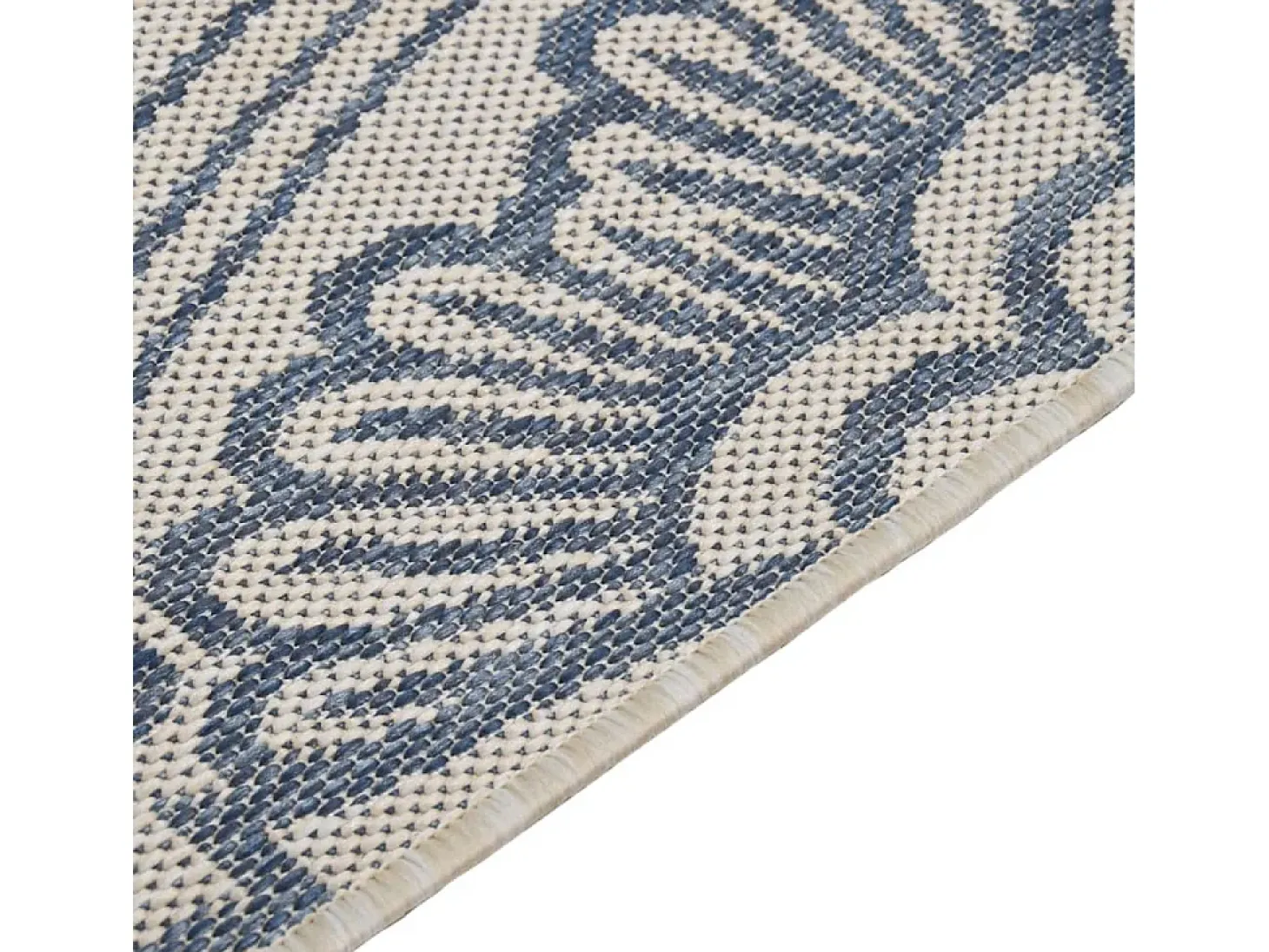 Alfombra de exterior de tejido plano 120x170 cm estampado azul