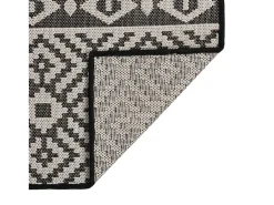 Alfombra de exterior de tejido plano 120x170 cm Rayas negras