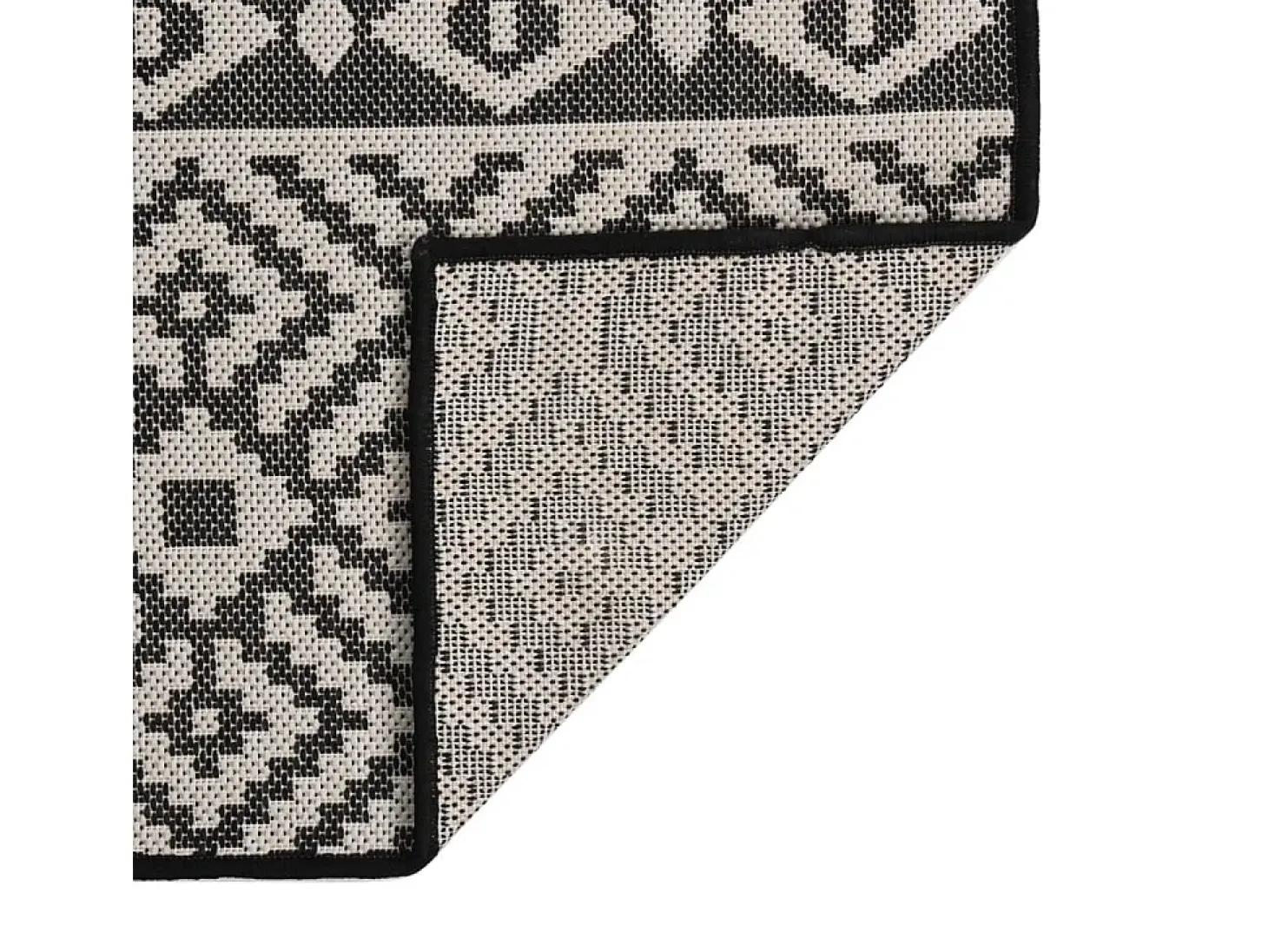 Alfombra de exterior de tejido plano 140x200 cm Rayas negras