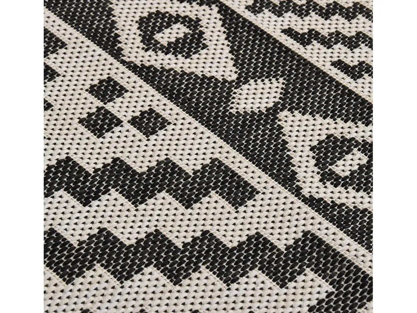 Alfombra de exterior de tejido plano 140x200 cm Rayas negras