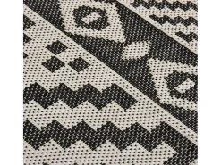 Alfombra de exterior de tejido plano 100x200 cm Rayas negras
