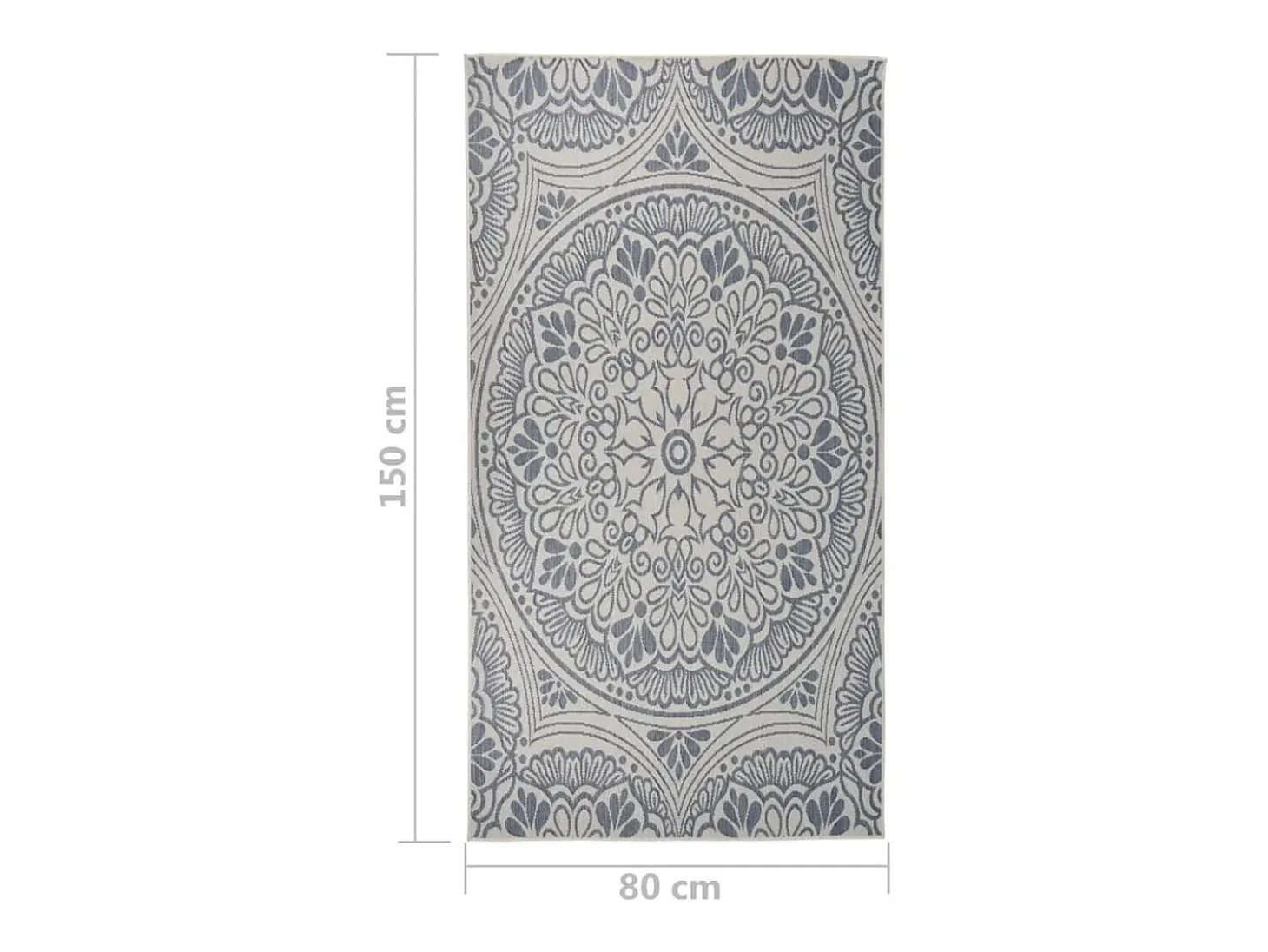 Alfombra de exterior de tejido plano 80x150 cm estampado azul
