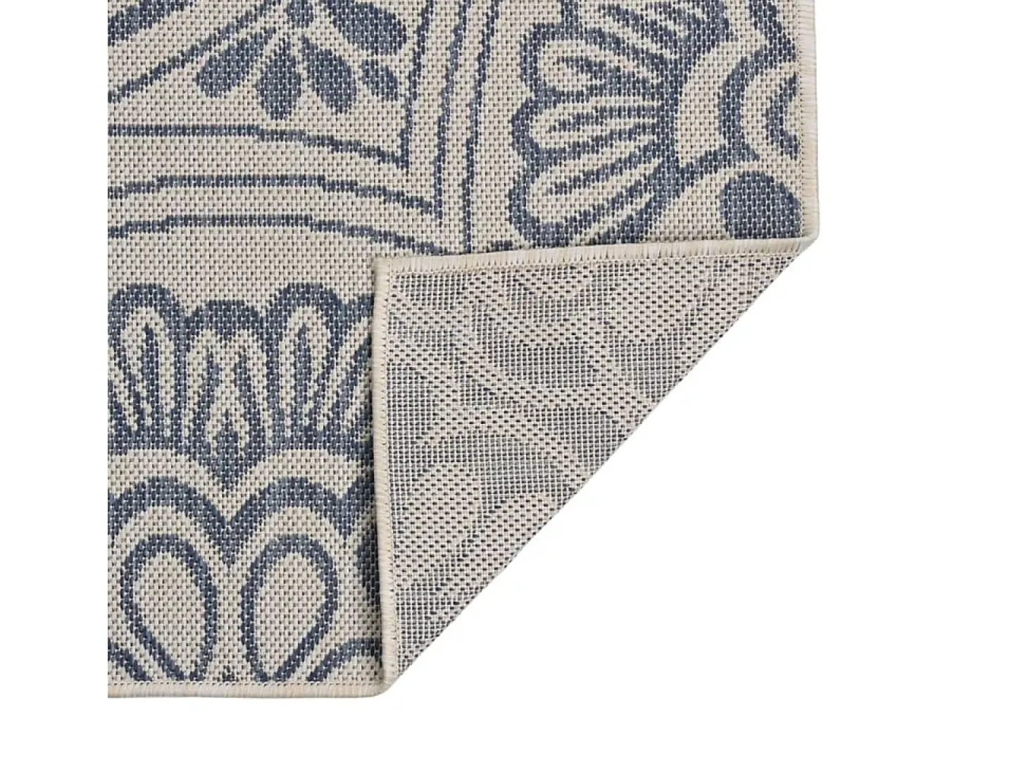Alfombra de exterior de tejido plano 80x150 cm estampado azul