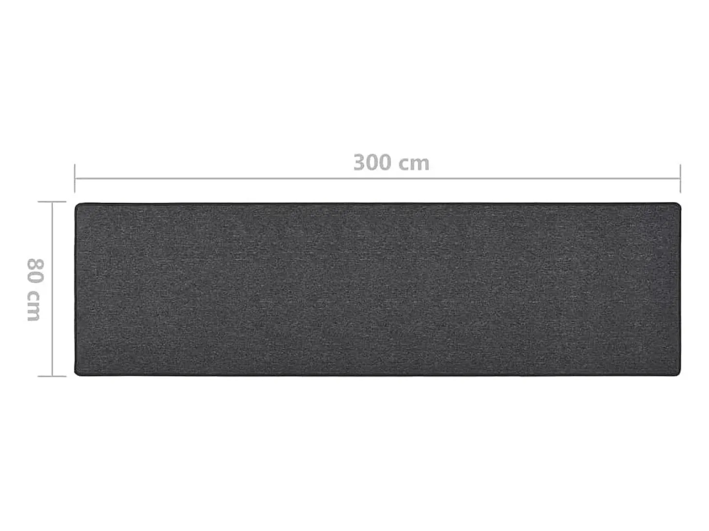 Alfombra de pasillo antracita 80x300 cm