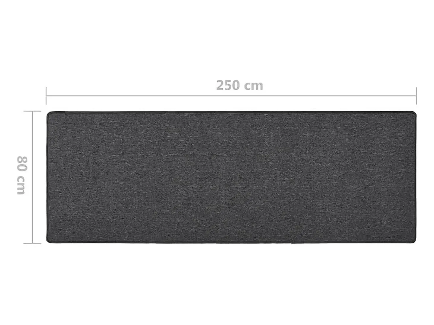 Alfombra de pasillo antracita 80x250 cm